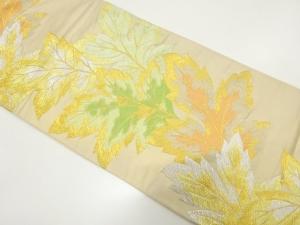アンティーク　草葉模様織り出し袋帯（材料）